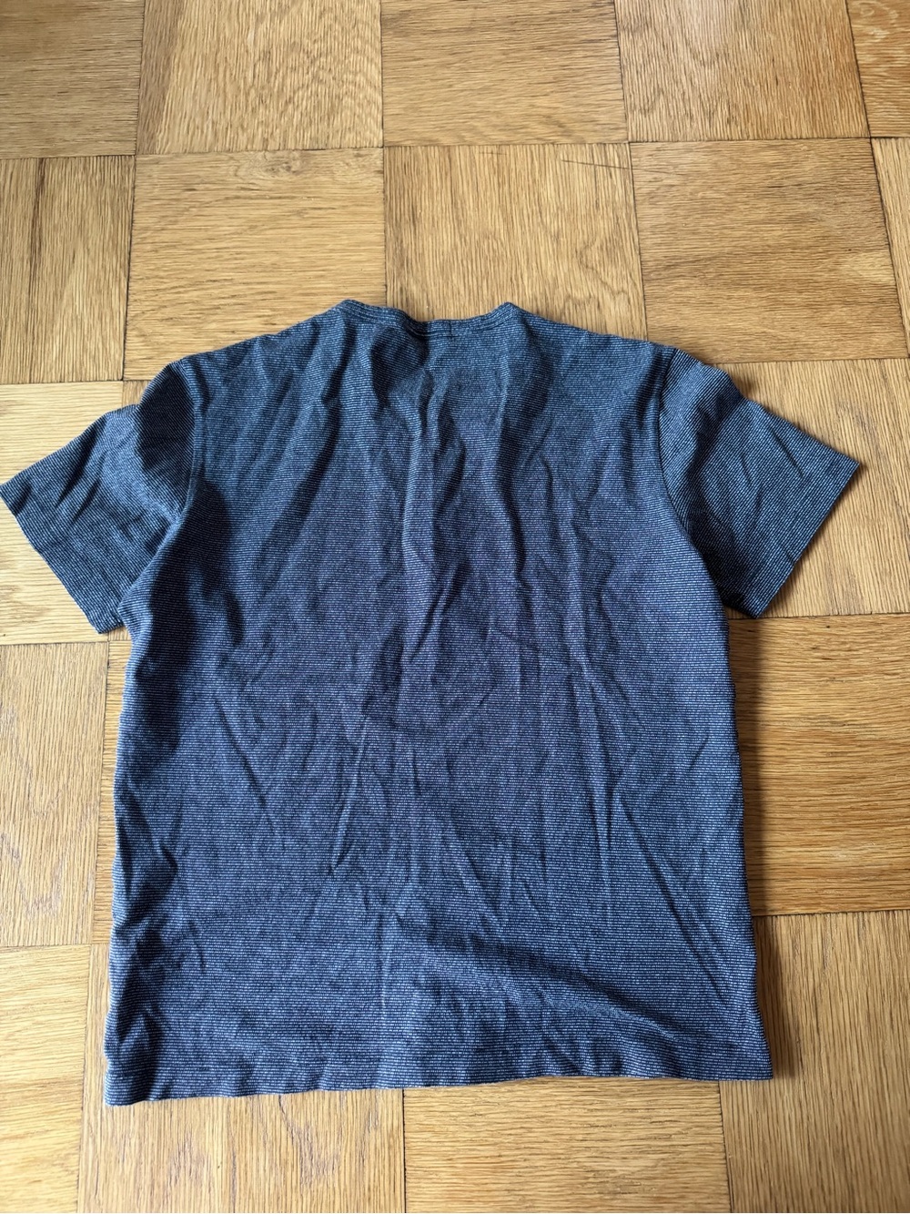 Theory Mens Small Essential Henley Jersey T Shirt Blue Striped Short Sleeve - Picture 2 of 6